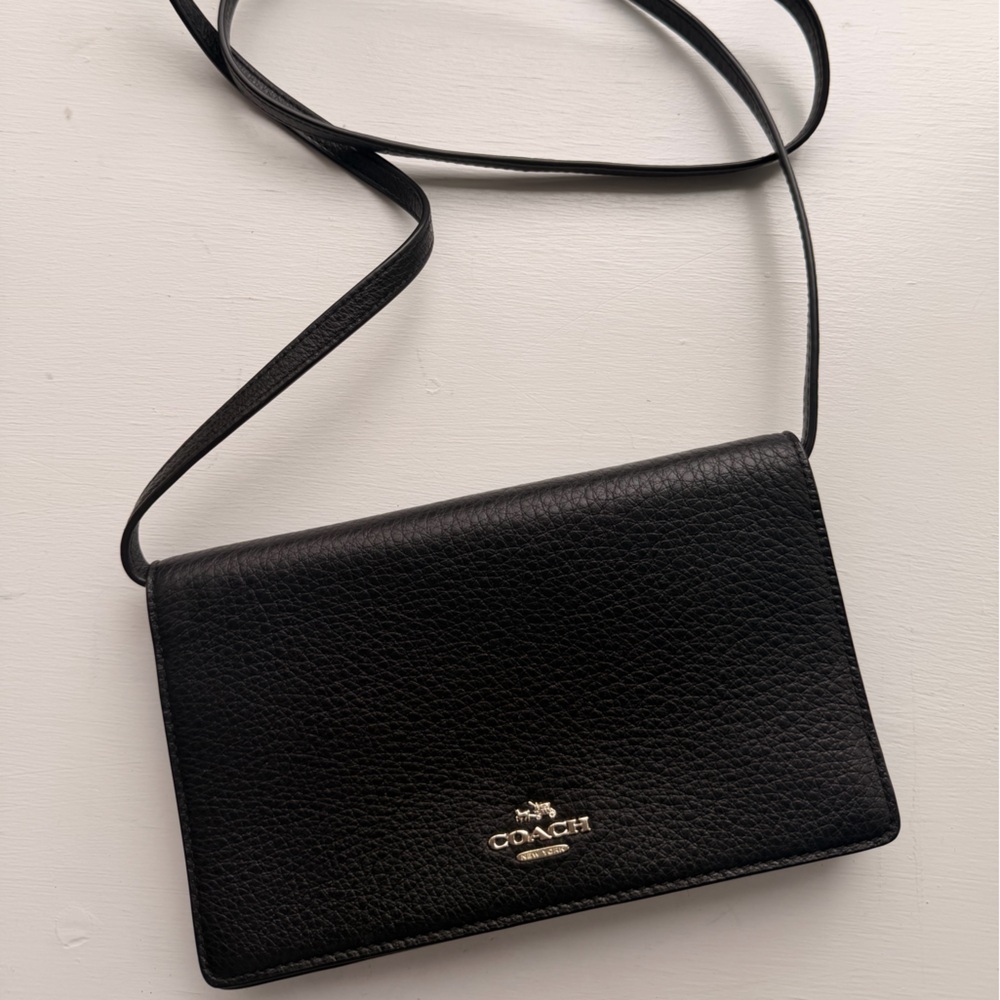 Coach Black Pebbled Leather Crossbody Bag